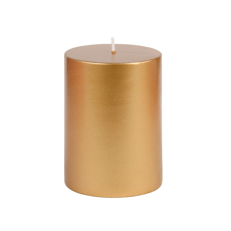 3 x 4 in. Pillar Candle, Metallic Bronze Gold