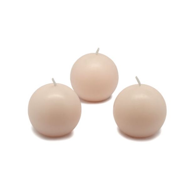 CBZ-004-8 2 in. Ball Candles, Pale Ivory - 96 Piece