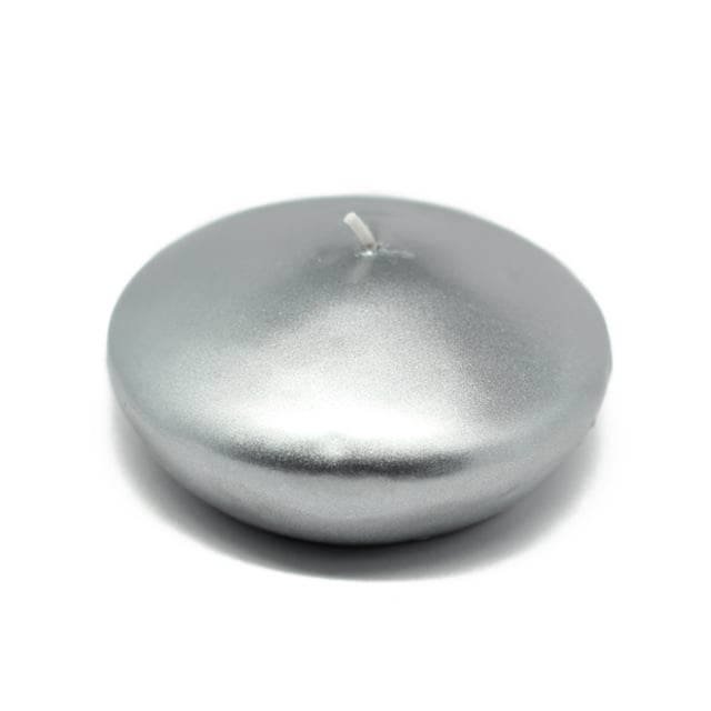4 in. Floating Candles, Metallic Silver - 3 Piece per Box
