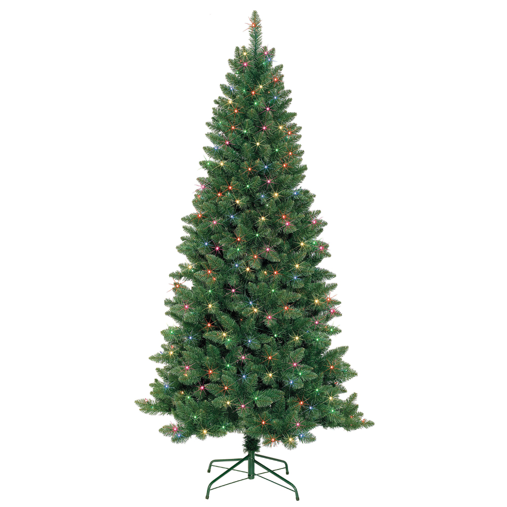 Picture of Jeco ST73 7 ft. Slim Pre-Lit Artificial Christmas Tree with Metal Stand