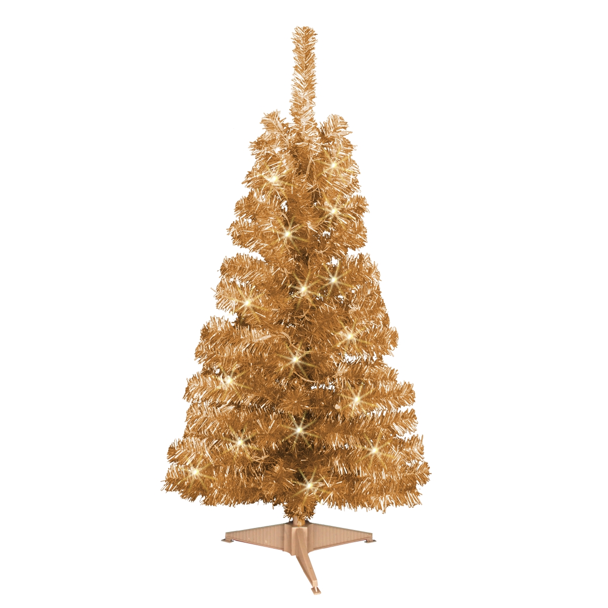Picture of Jeco CH-CT75 4 ft. Pre-lit Champagne Tinsel tree