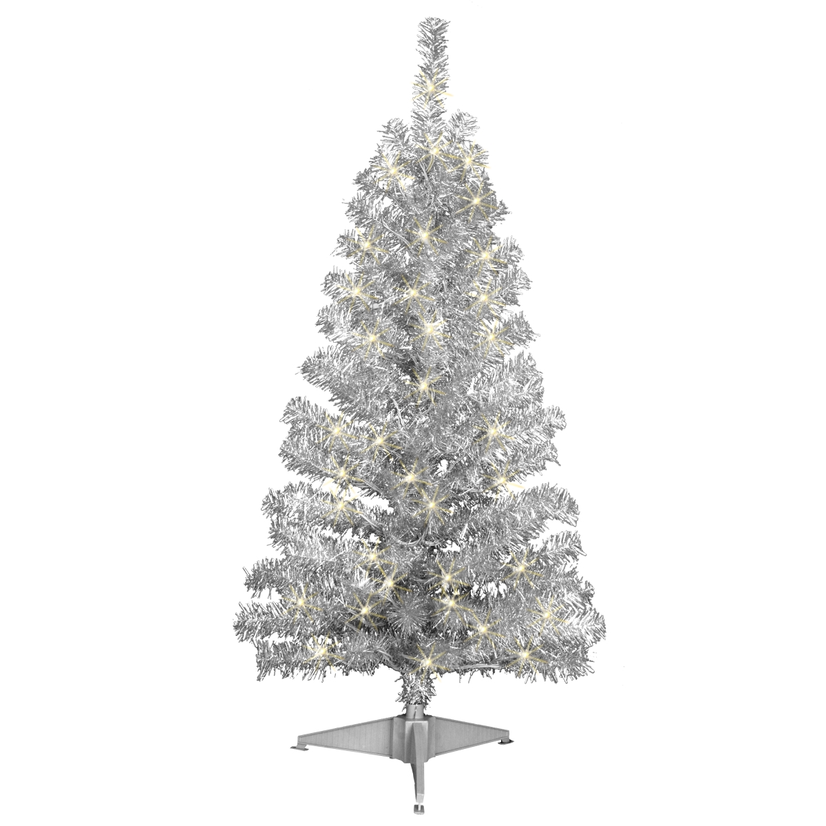 Picture of Jeco CH-CT76 4 ft. Prelit Silver Tinsel Tree