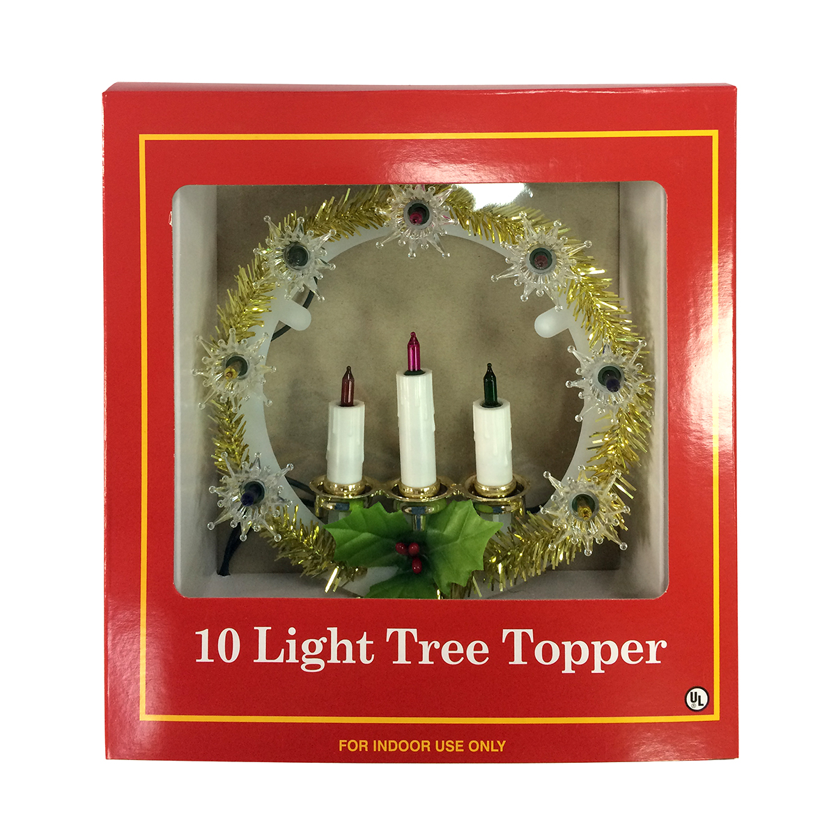 10 Lite Tree Topper with Candle, Multi Lights
