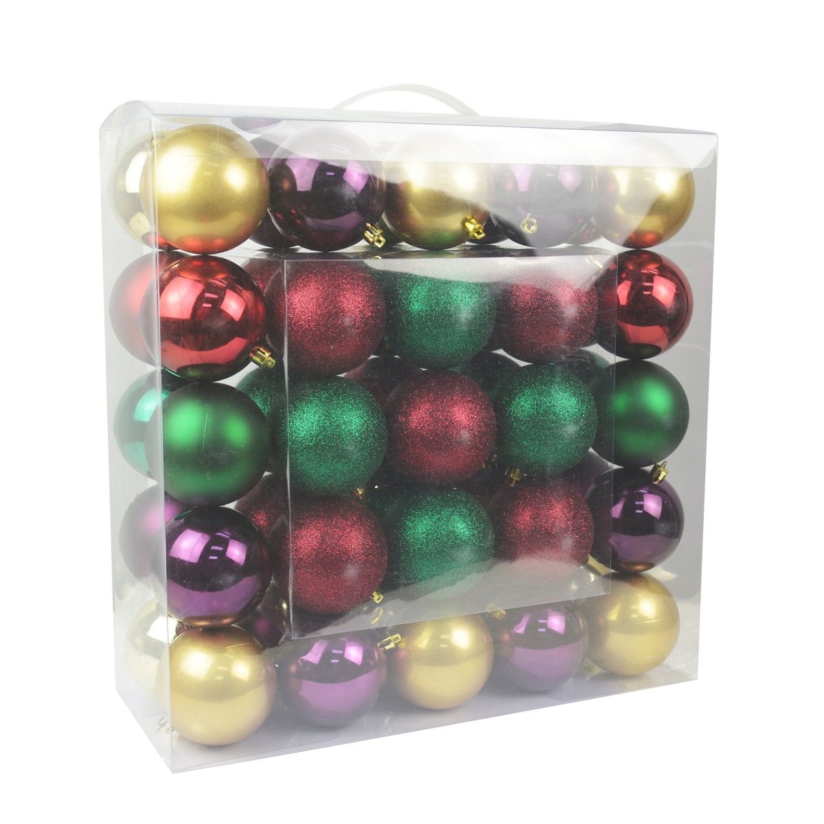 Picture of Jeco CHD-TA137 3 in. Shiny Glitter Square-Festive Blooms Christmas Ornament - 50 Piece