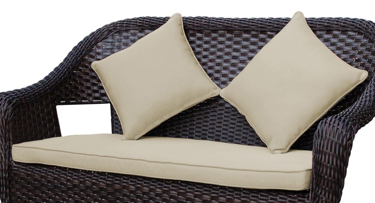 2 in. Clark Loveseat Cushion with 2 Pillows, Tan