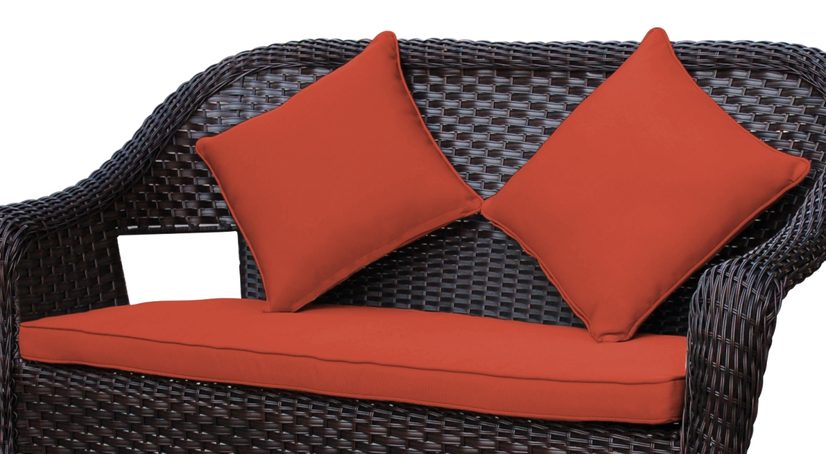 2 in. Clark Loveseat Cushion with 2 Pillows, Brick Red