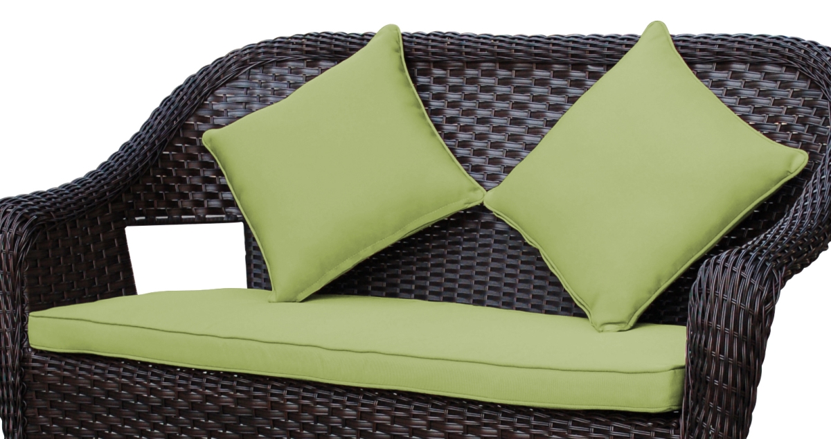 2 in. Clark Loveseat Cushion with 2 Pillows , Sage Green
