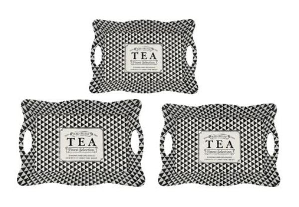 Wooden Decorative Tea Pot Tray - Set of 3