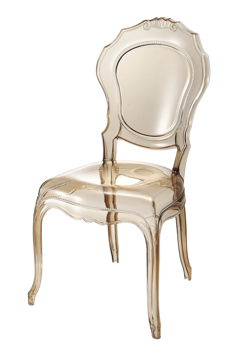Plastic Armless Chair, Amber