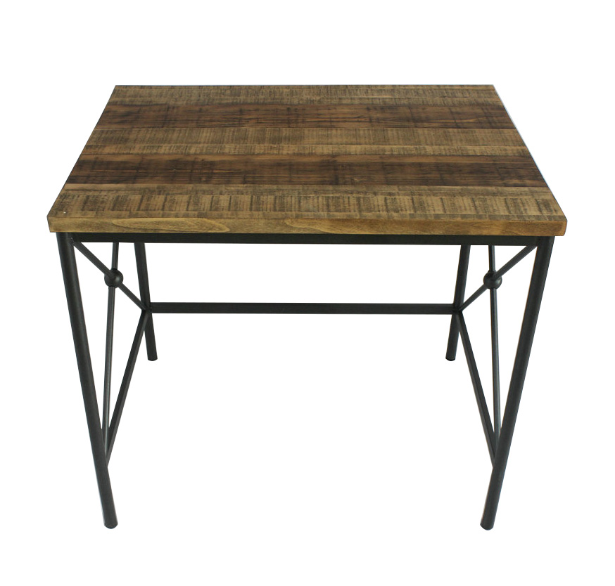 Rectangle Wood & Metal End Table - Set of 3