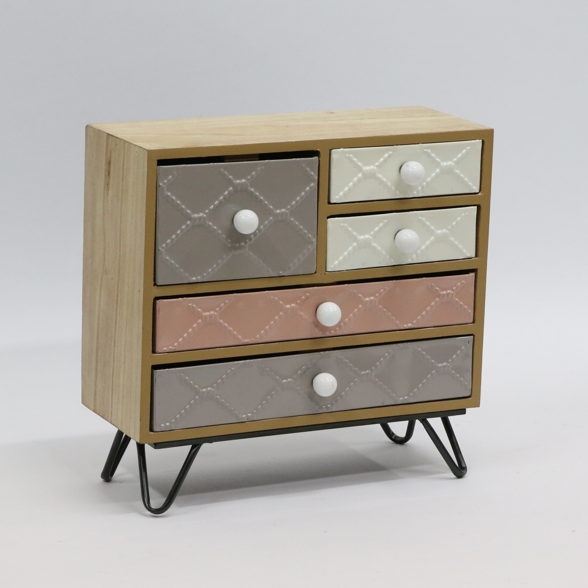 12.5 in. Wood & Metal Jewellery Box
