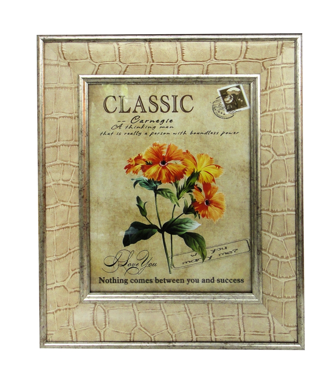8 x 10 in. Patterened Photo Frame, Tan