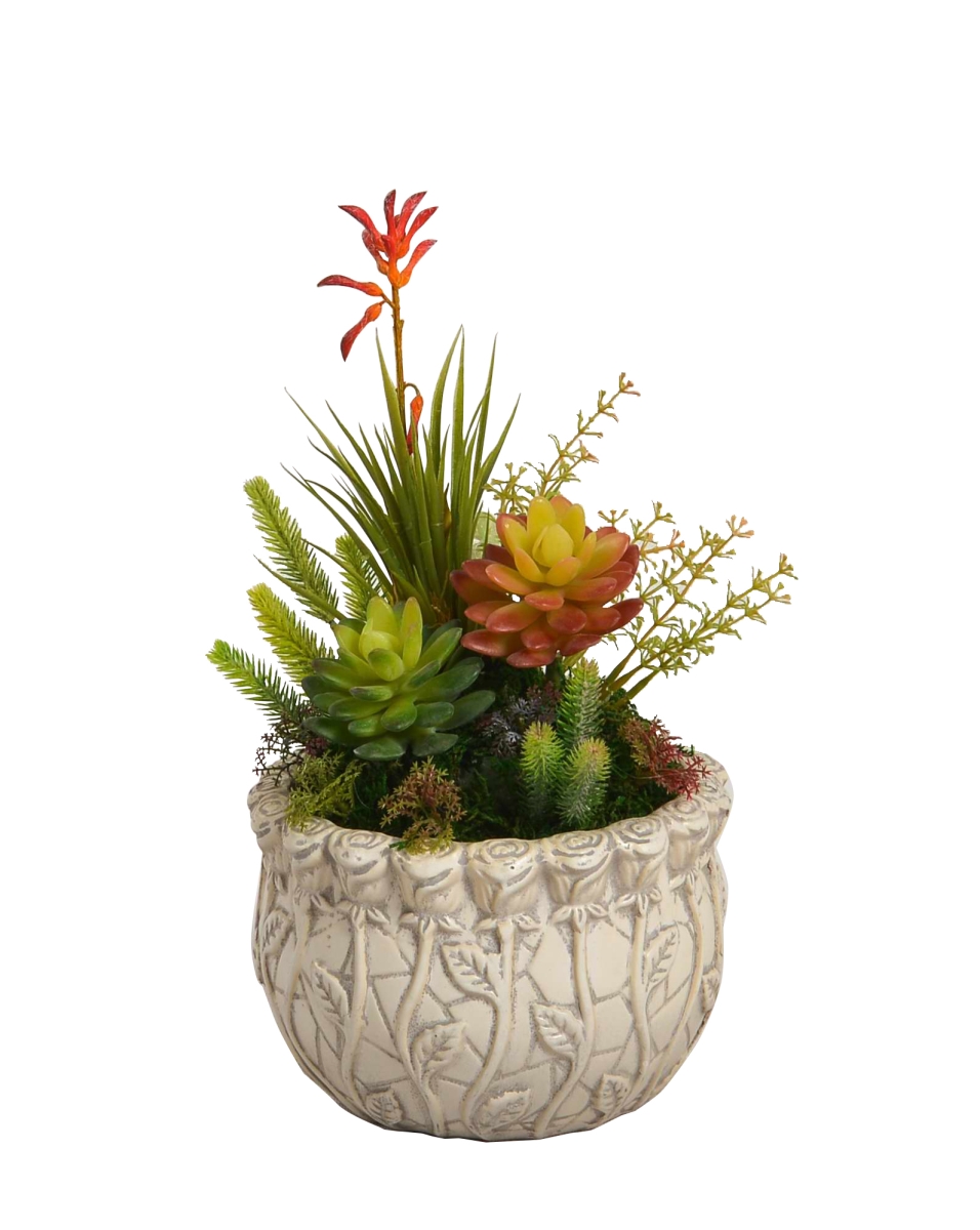 Floral Arrangement with Resin Pot