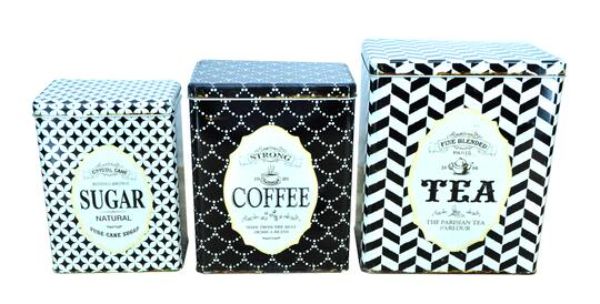 Condiment-Themed Rectangular Storage Tin - Set of 3