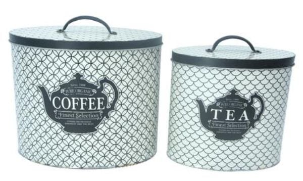 Condiment-Themed Round Storage Tin - Set of 2