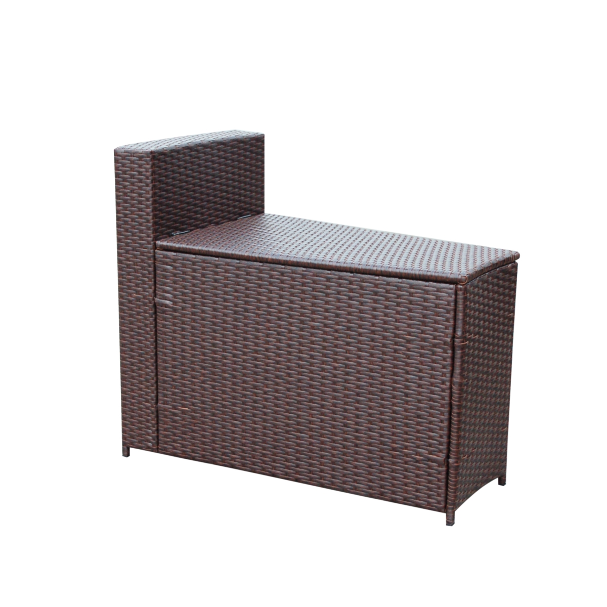 W00502-ST Resin Wicker Cartagena Curved Modular Sectional Storage Side Table