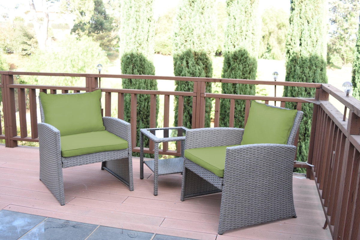 2 in. Mirabelle Bistro Set with Sage Green Cushion - 3 Pieces