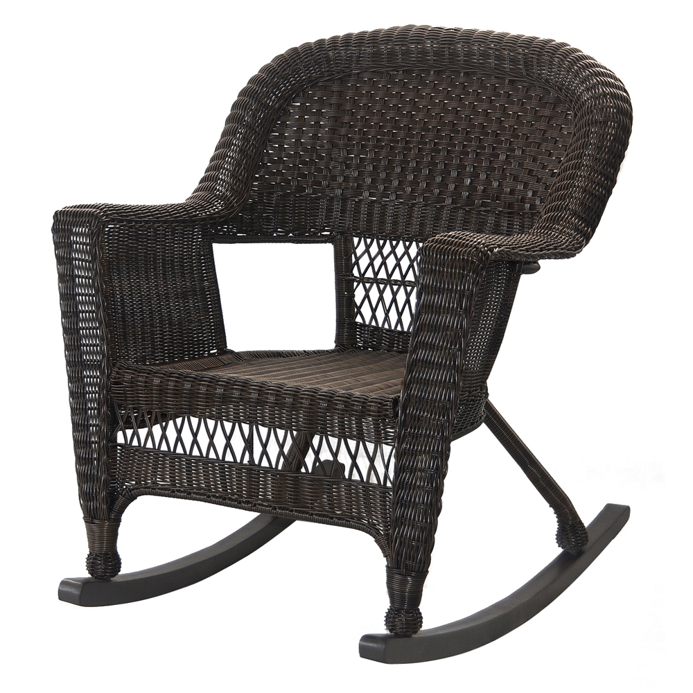 Rocker Wicker Chair, Espresso