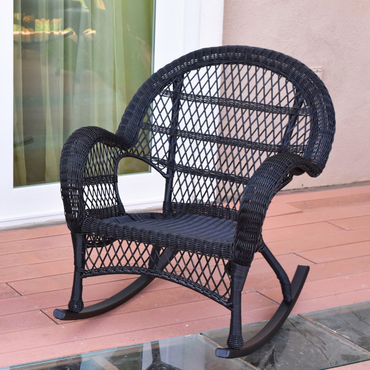 Santa Maria Rocker Wicker Chair, Black