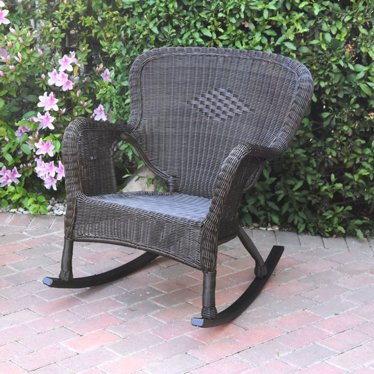 Windsor Resin Wicker Rocker Chair, Espresso