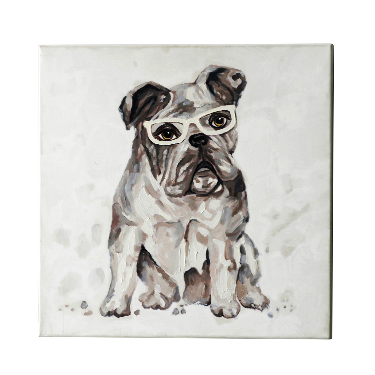20 in. Dog with Glasses Canvas Art