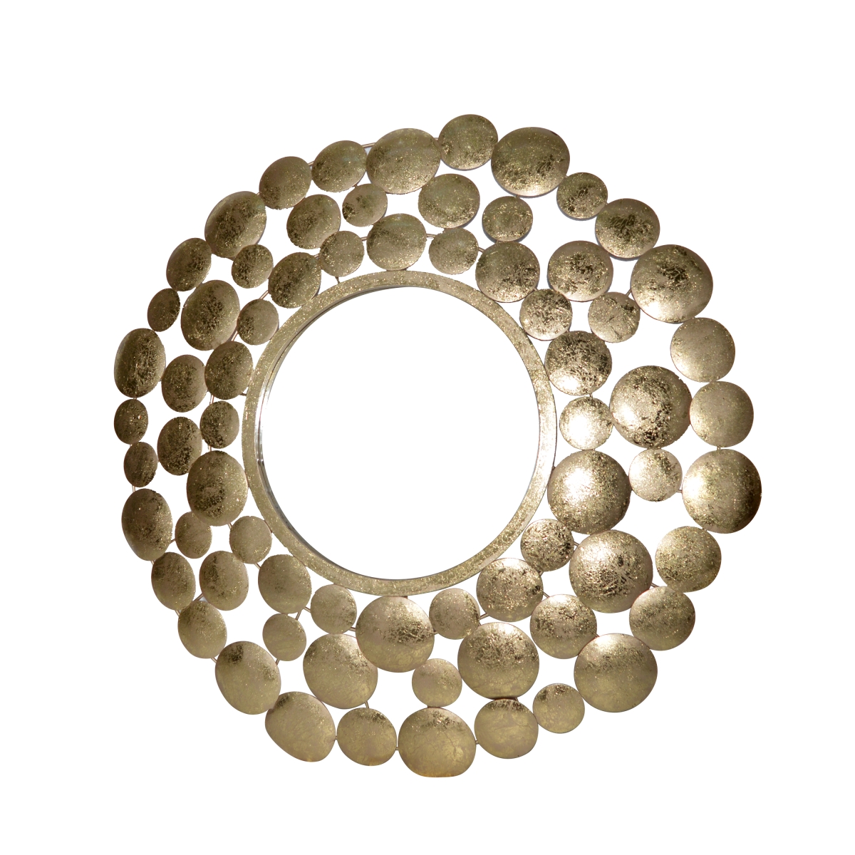 35 in. Gold Discs Pattern Wall Mirror