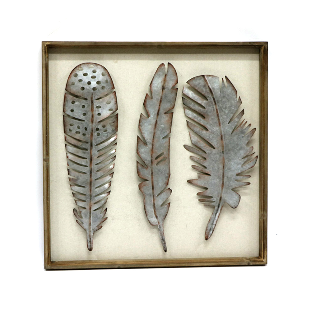 Metallic Feathers Wall Decor