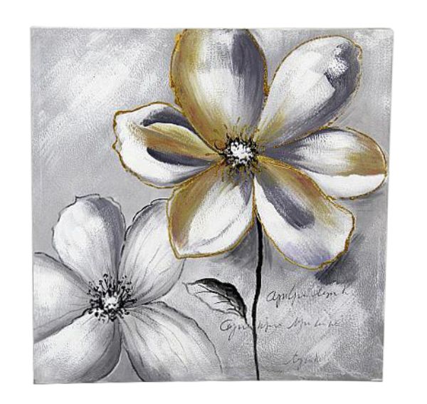 31.5 in. Canvas Art, White, Grey