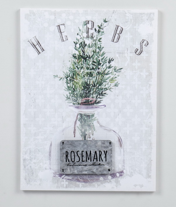 15.74 in. 3D Canvas Wall Art, White & Green