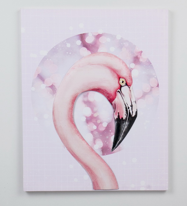 16.53 in. 3D Canvas Wall Art, Pink
