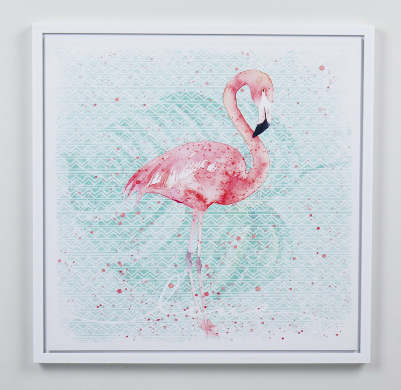 19.68 in. 3D Canvas Wall Art, Pink & Green