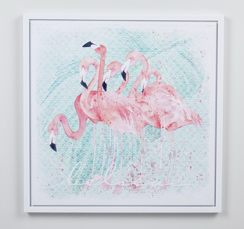 19.68 in. 3D Canvas Wall Art, Pink & Green