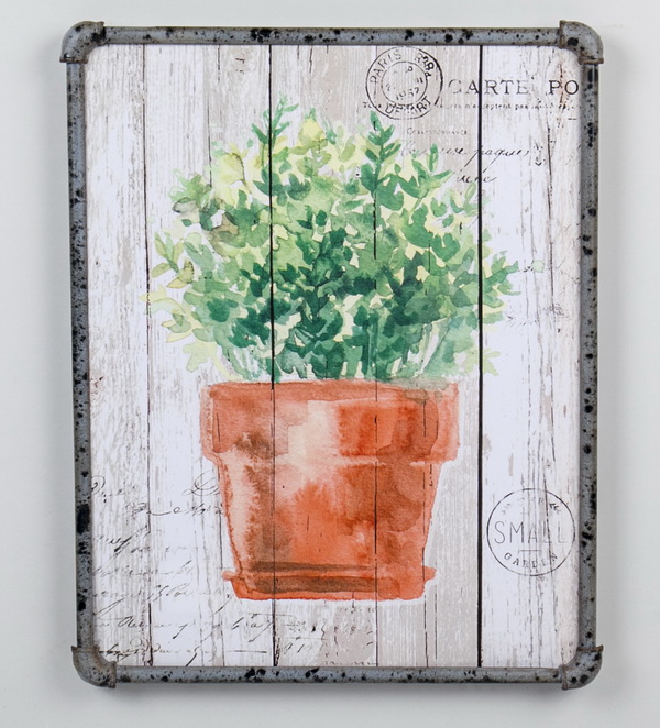 19.7 in. Canvas Wall Art, Green & Brown