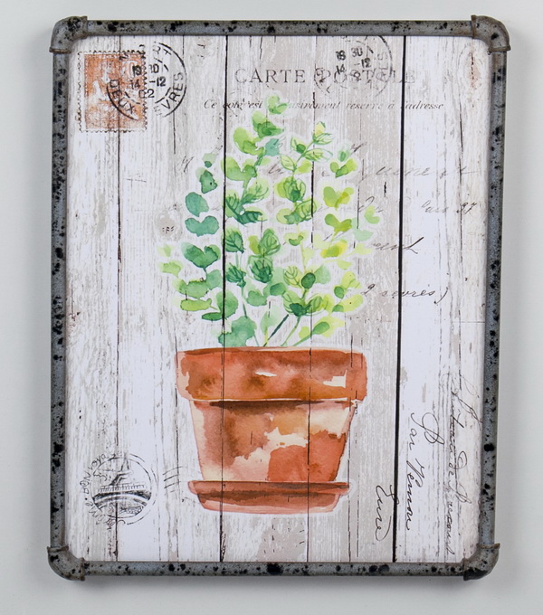 19.7 in. Canvas Wall Art, Green & Brown