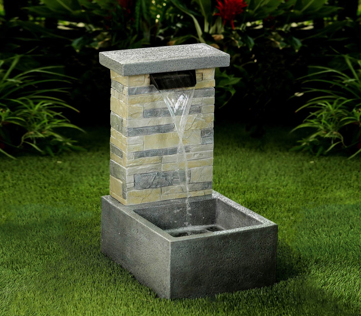 Stone Finish Water Fall Fountain with LED Light