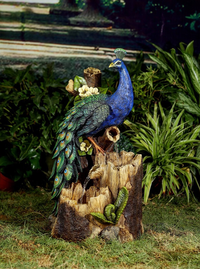 Outdoor Peacock Fountain
