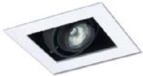 1-Light Line Modulinear Directional Recessed Lighting Fixture, Whit & Black - Medium