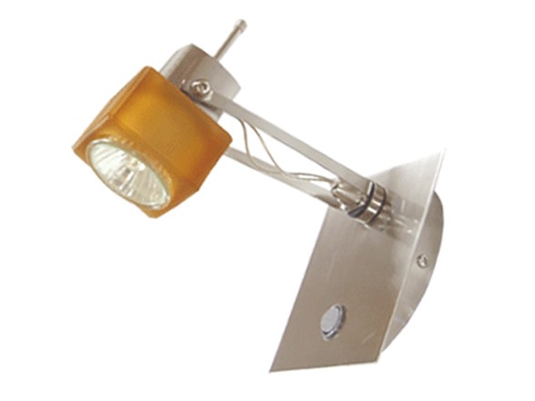 Picture of Jesco Lighting WAS1190AM 1-Light Satin Chrome Wall Sconce, Amber