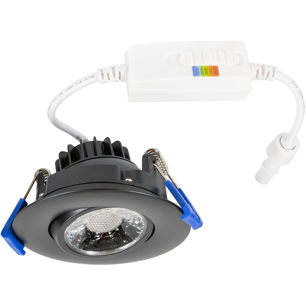 2 in. LED Miniature Trimmed Recessed Downlight with Gimbal Trim, Black