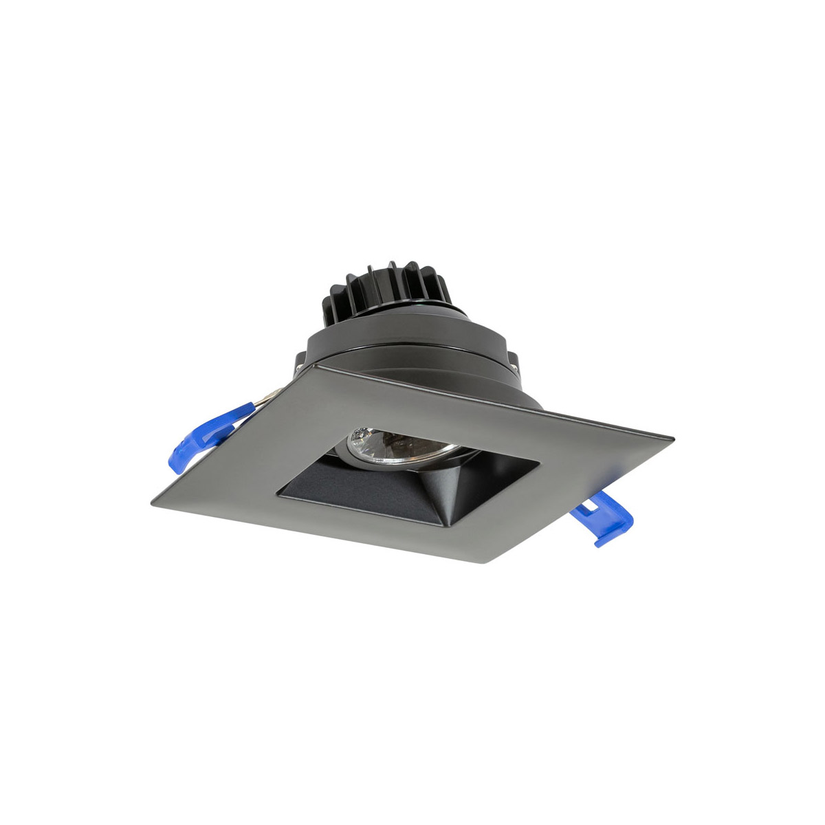 3 in. 8W 5CCT 90CRI LED Square Regressed Gimbal Recessed Downlight, Black