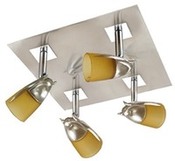 Jesco Lighting CES4202AM 4-Light Satin Chrome Ceiling Mount, Amber
