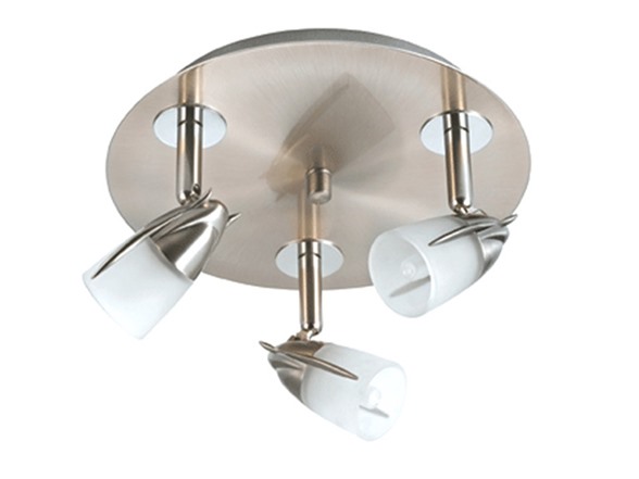 Jesco Lighting  3-Light Satin Chrome Ceiling Mount Frosted