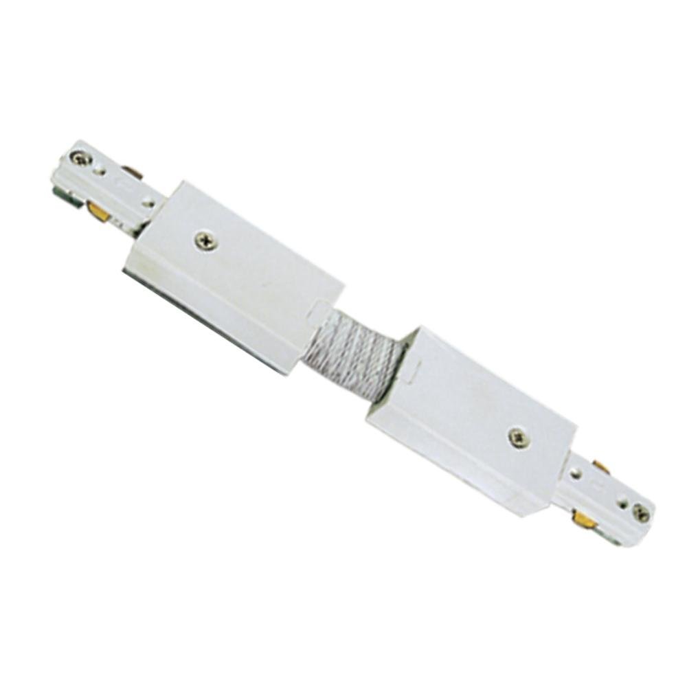 L - 2-Wire Single Circuit Track System Flexible Connector with Power Feed, White
