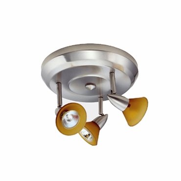 3 Light Blue Glass, Satin Nickel