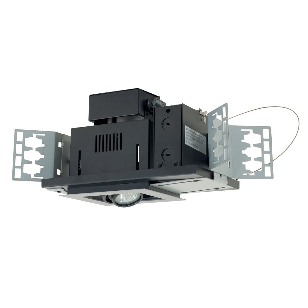 Jesco Lighting MG1650-1ESB Double Gimbal 1 Light Linear, Black Interior with Silver Trim