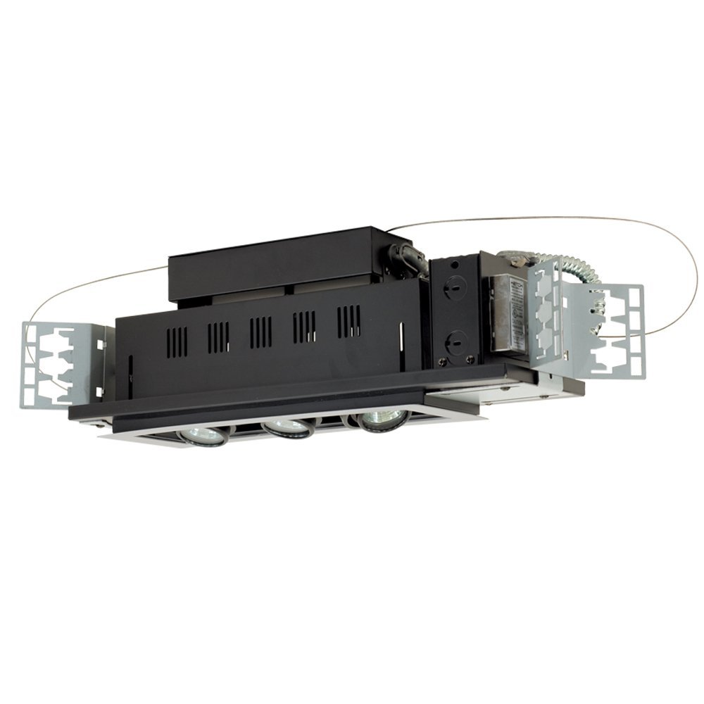 Double Gimbal 3 Light Linear - Black Interior with Silver Trim