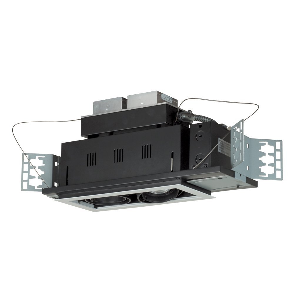 Jesco Lighting MGMH2039-2EWB Double Gimbal Metal Halide 2 Light Linear, Black Interior with White Trim