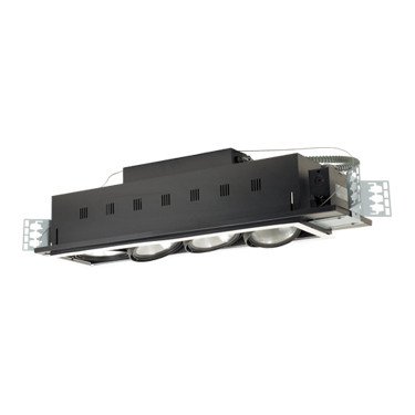 Double Gimbal 4 Light Linear - Black Interior with White Trim