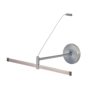 36 in. Wall Monorail Power Feed Extends Power Feed - Satin Nickel