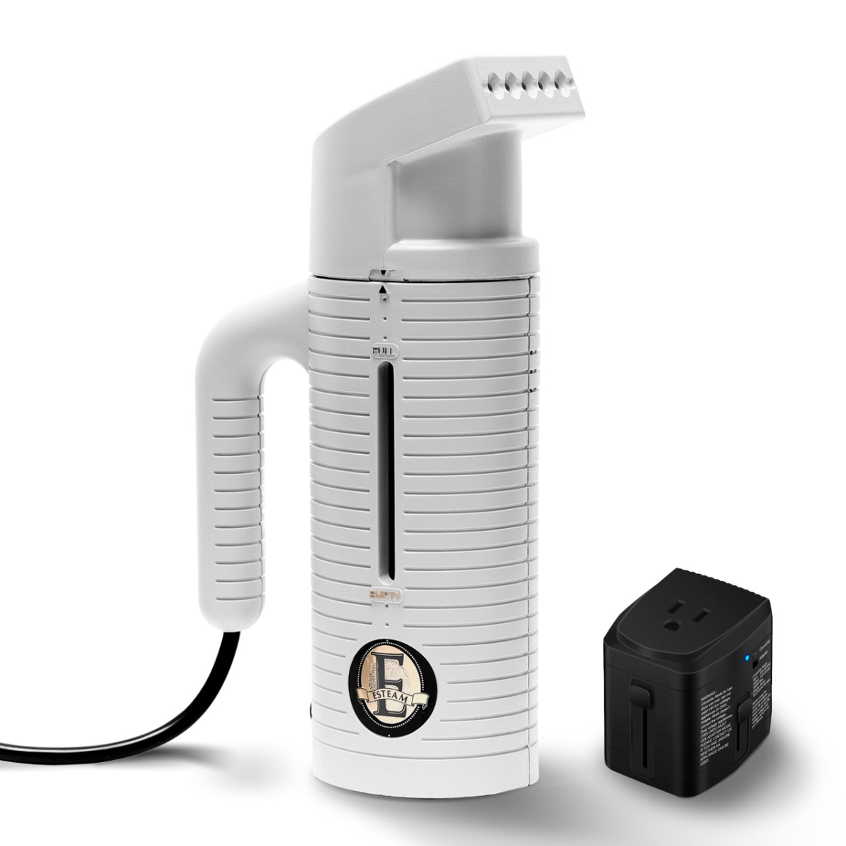 3611 Travel Steamer ESTEAM in White with Voltage Converter Kit